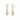 Coloured Glass Clover Metal Teardrop Earrings in Gold